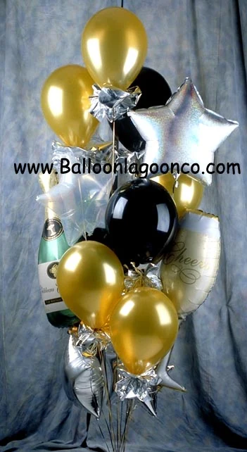 Class Act graduation balloon bouquet with school colors and celebration balloons