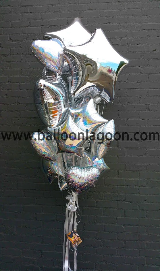 Shine On Stars graduation balloon bouquet with star-shaped celebration balloons