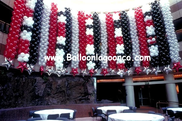 Balloon columns for a Los Angeles storefront or opening from Balloon Lagoon